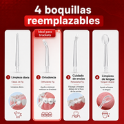 Irrigador Bucal Portátil Recargable con 4 Boquillas