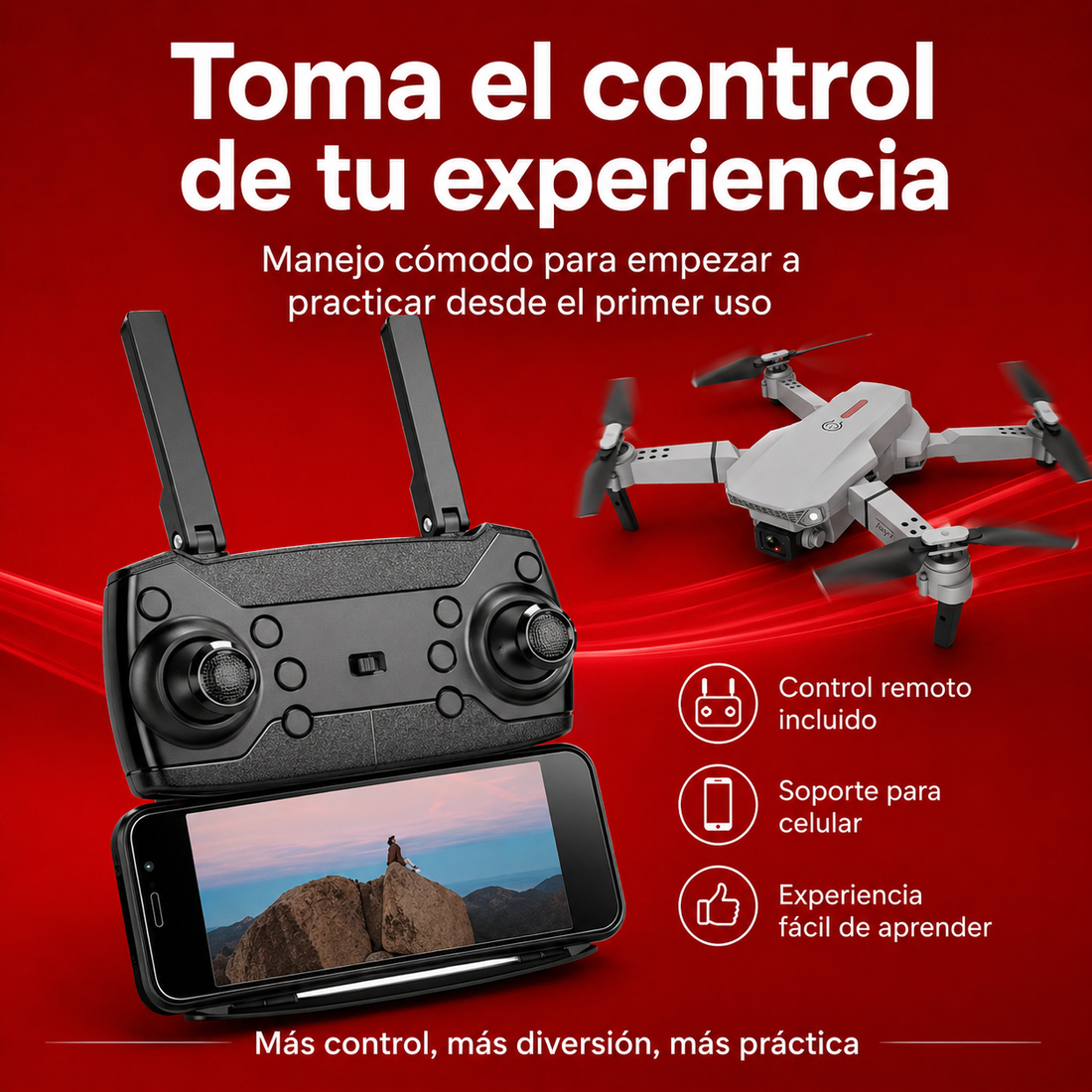 Dron E99 Pro Plegable con Cámara y Control Remoto