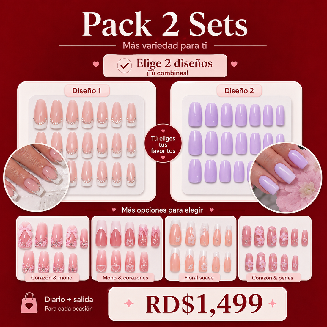 Combo de Uñas Press-On — Elige tus Diseños