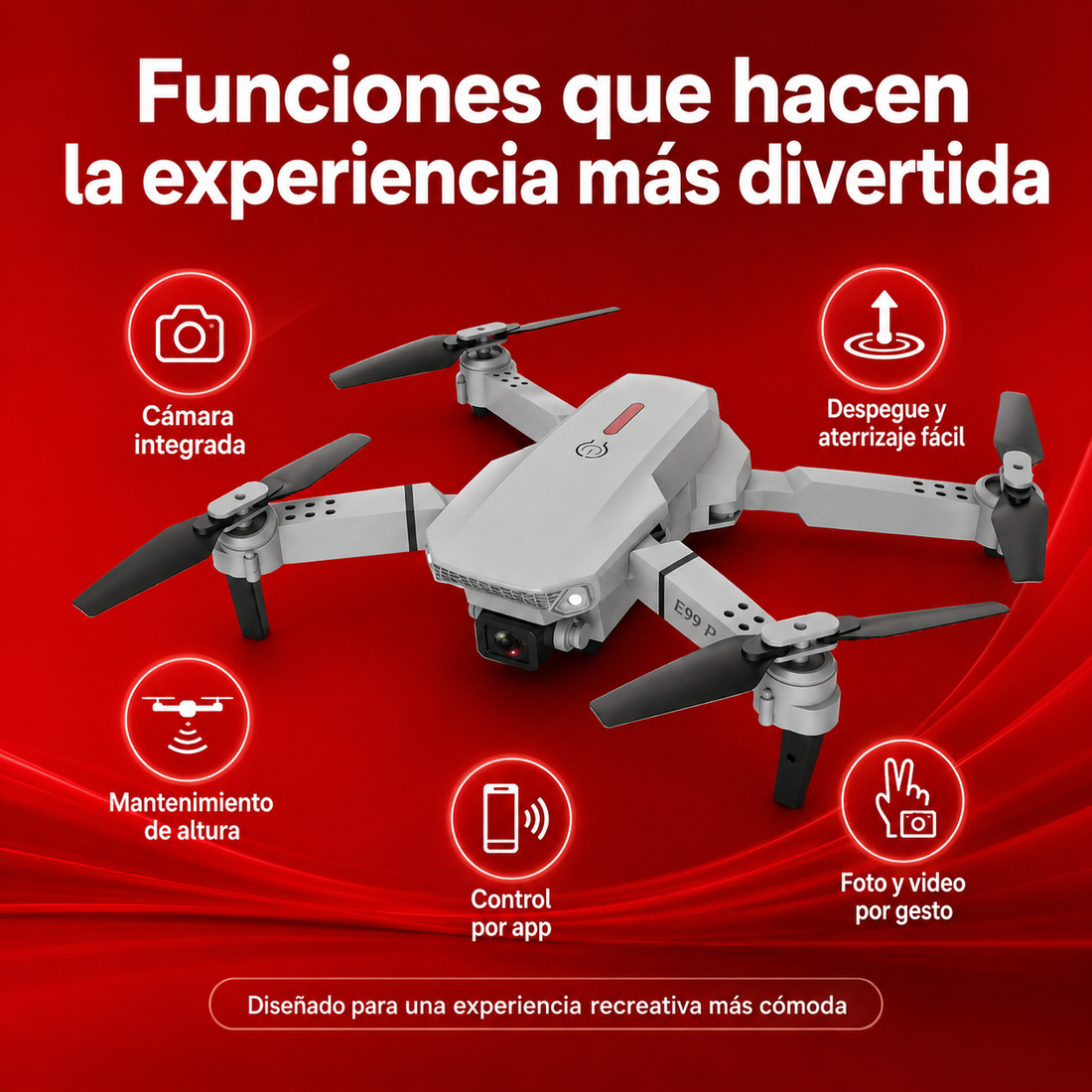 Dron E99 Pro Plegable con Cámara y Control Remoto
