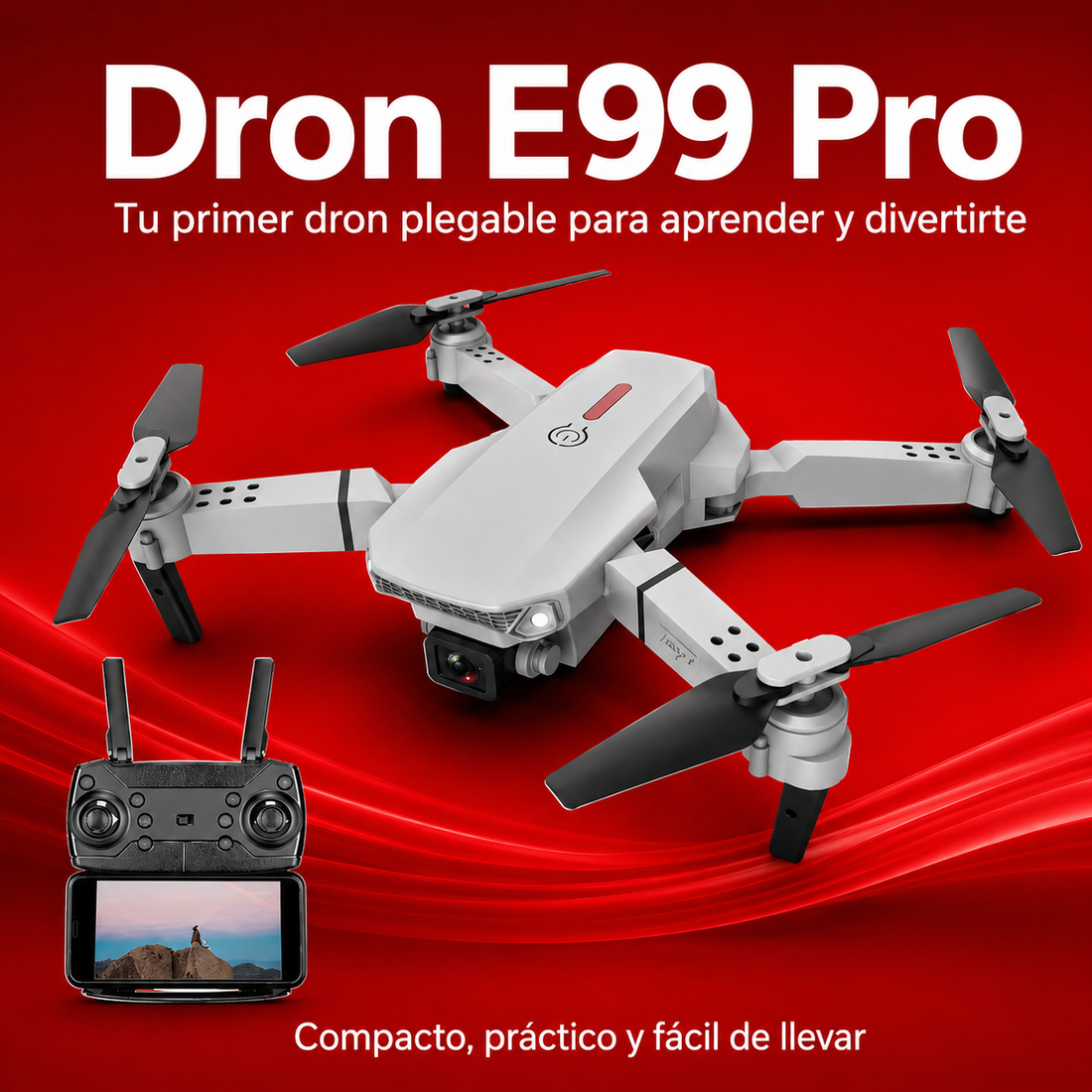 Dron E99 Pro Plegable con Cámara y Control Remoto