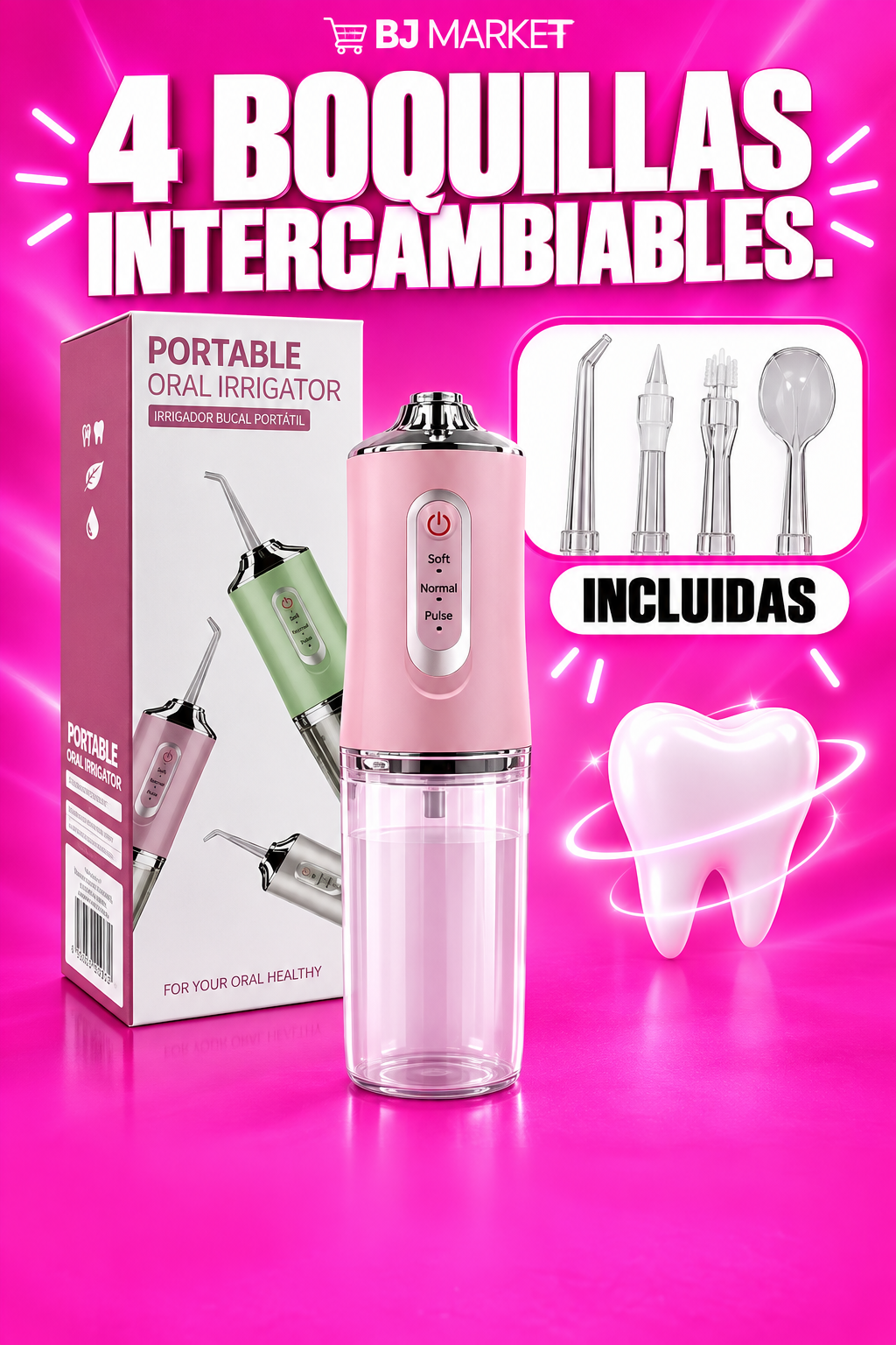 Irrigador Bucal Portátil — Limpieza Profunda Donde el Cepillo No Llega