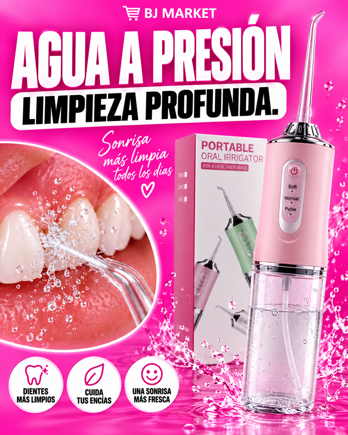 Chorro de agua a presión para limpieza profunda