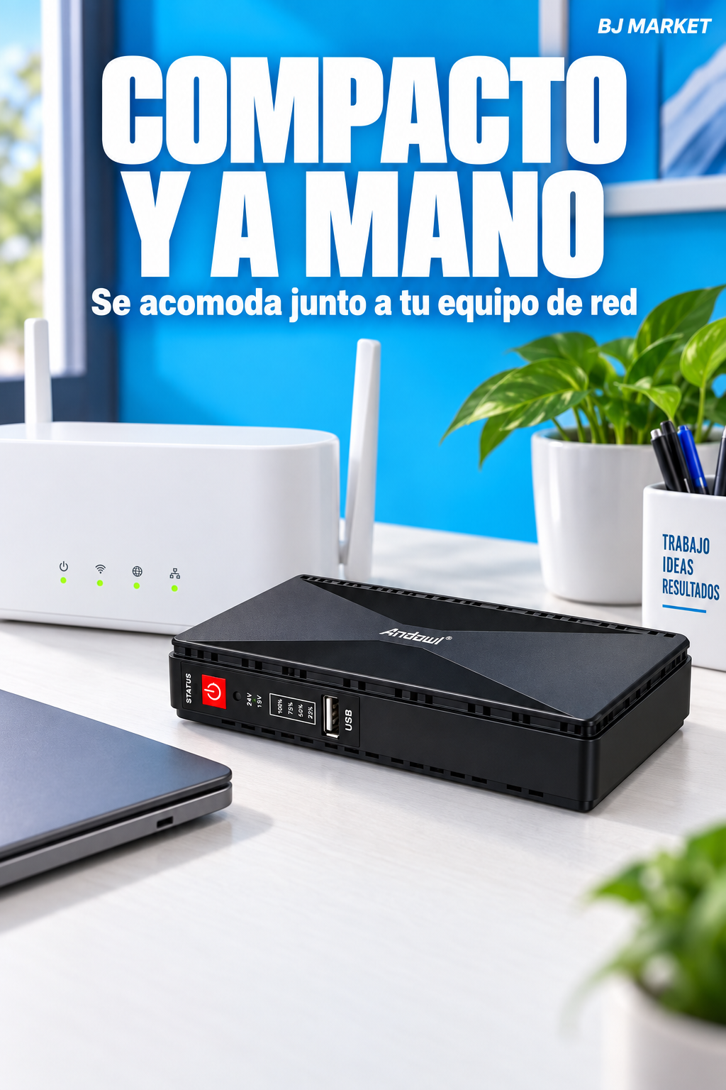 Mini UPS Q-UP900 compacto para el espacio de trabajo