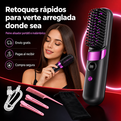 Peine Alisador Portátil para Retoques Rápidos
