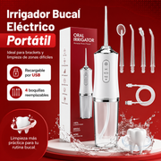 Irrigador Bucal Portátil Recargable con 4 Boquillas
