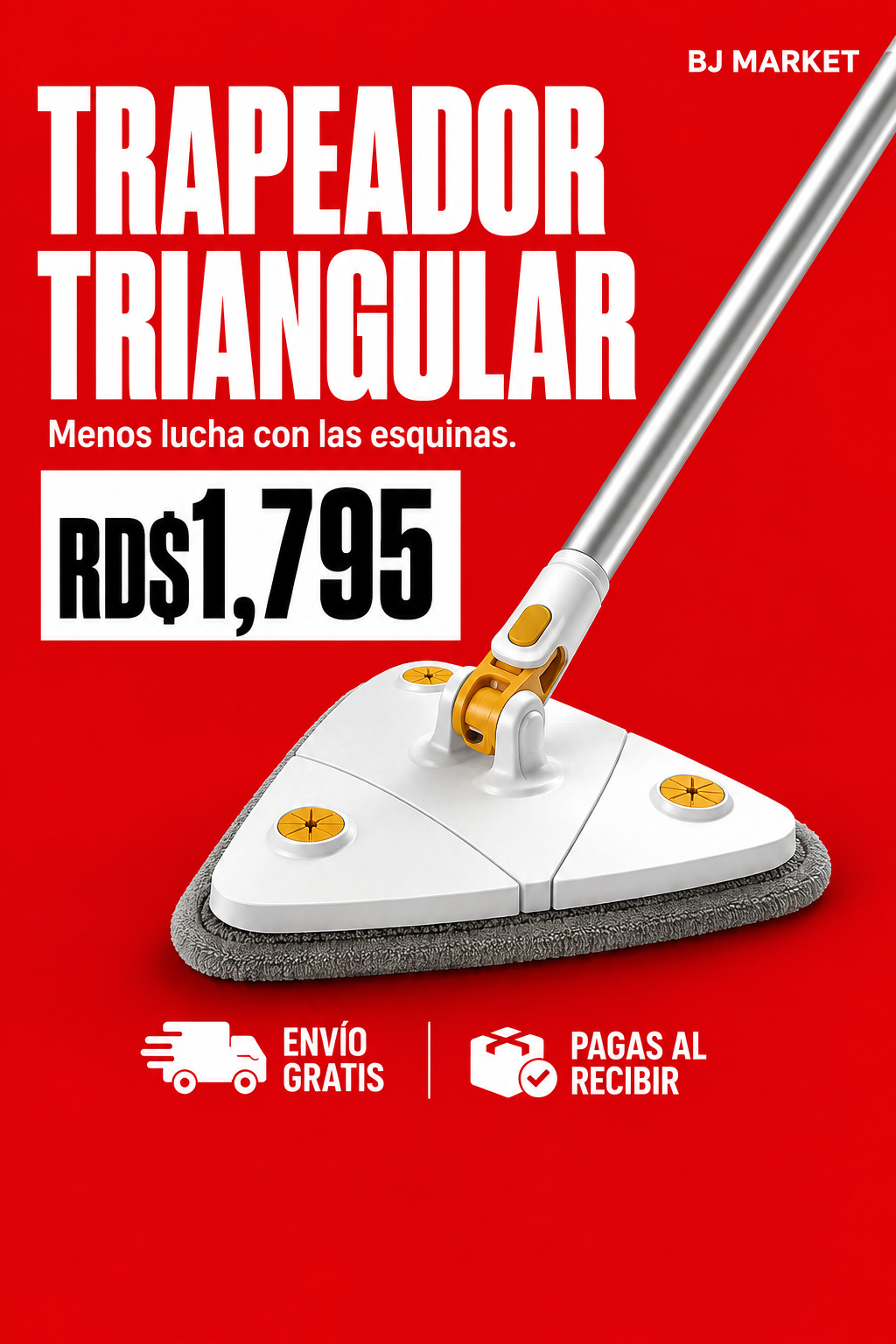 Trapeador triangular autoescurrible — Trapeador triangular autoescurrible
