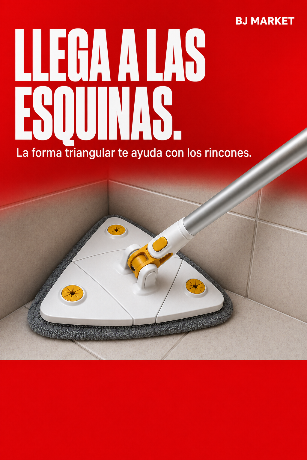 Trapeador triangular autoescurrible — Entra mejor en las esquinas