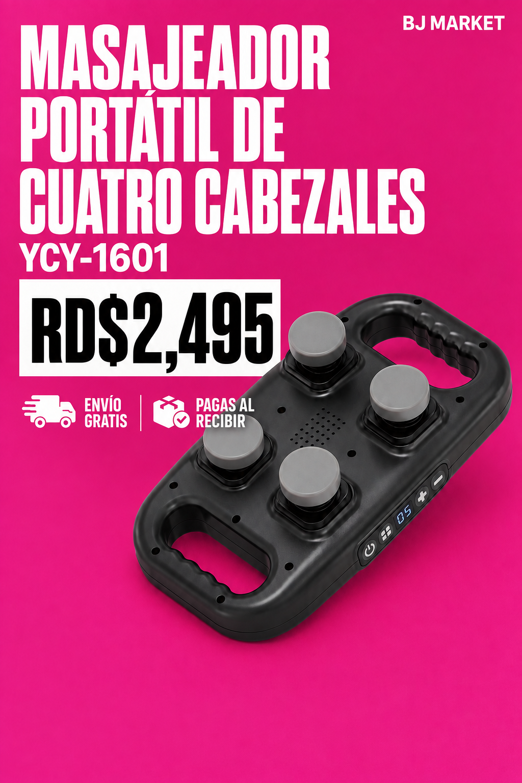 Masajeador portátil de cuatro cabezales YCY-1601 — Masajeador portátil de cuatro cabezales YCY-1601