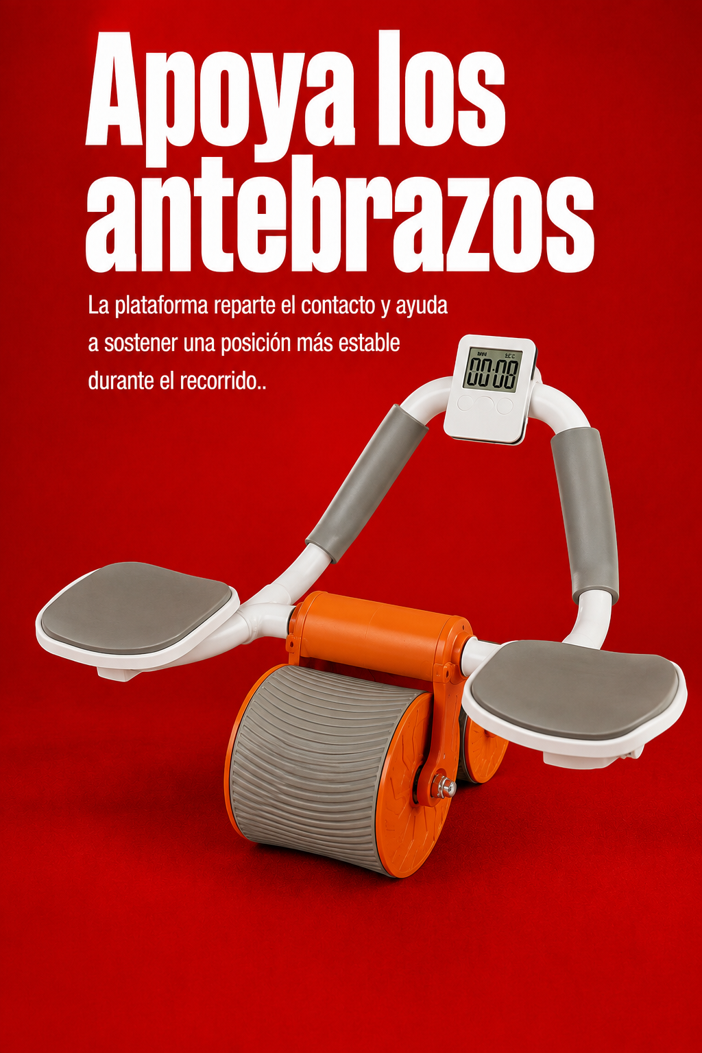 Rueda abdominal ZR-818: Apoya los antebrazos. Vista ilustrativa del equipo.