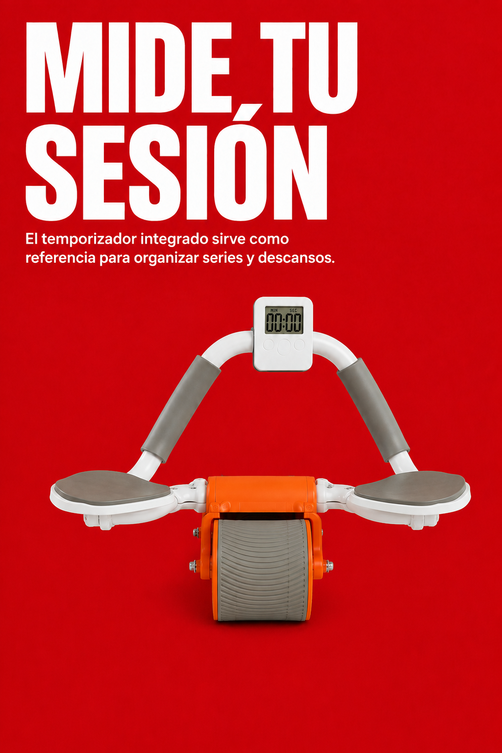 Rueda abdominal ZR-818: Mide tu sesión. Vista ilustrativa del equipo.
