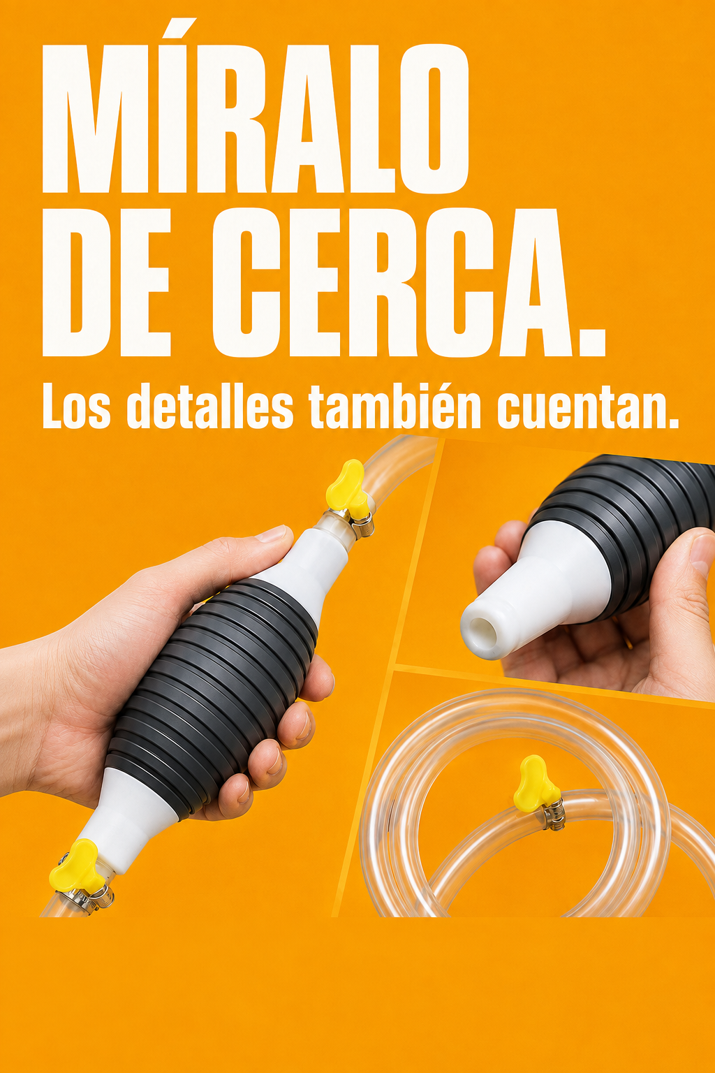 Bomba manual de succión para líquidos — Detalles reales