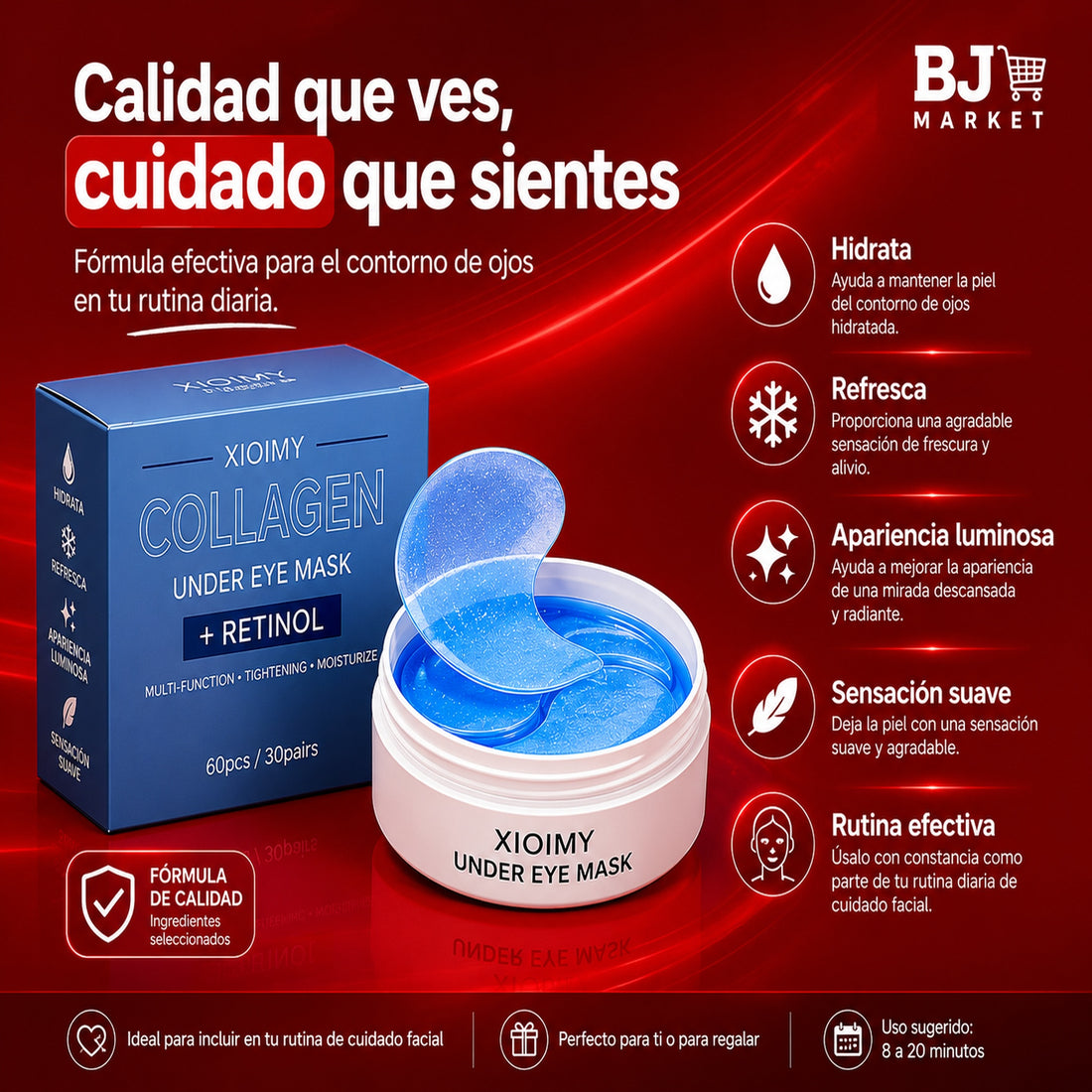 Mascarillas para Ojos con Colágeno + Retinol