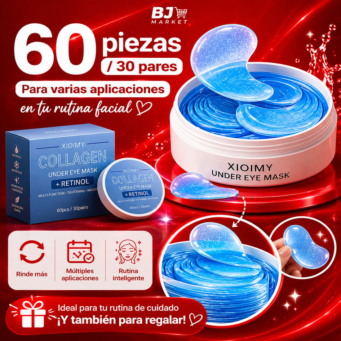 Mascarillas para Ojos con Colágeno + Retinol