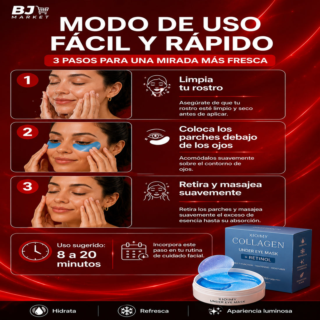 Mascarillas para Ojos con Colágeno + Retinol