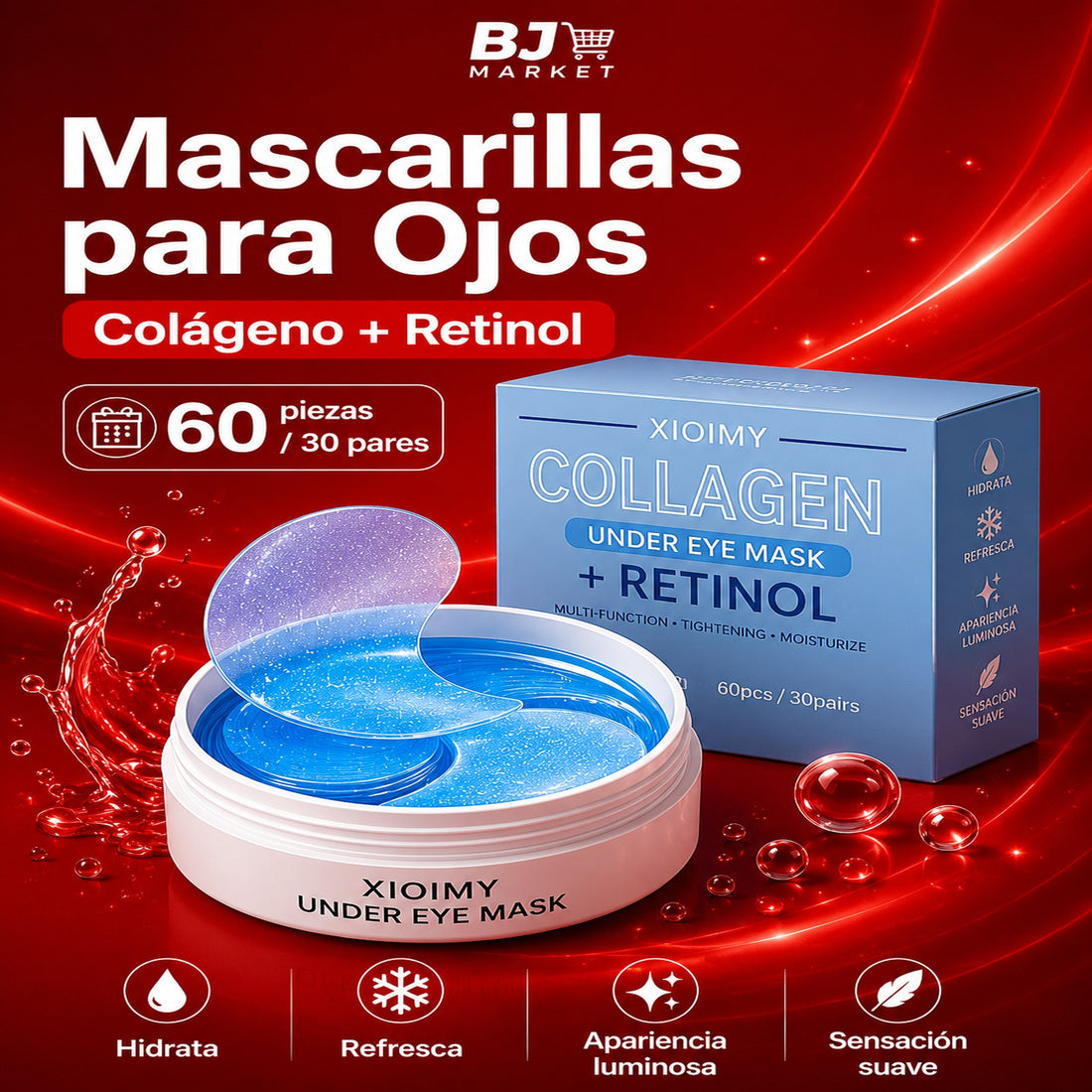 Mascarillas para Ojos con Colágeno + Retinol