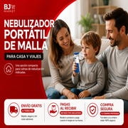 Nebulizador Portátil de Malla con Mascarillas para Adulto y Niño