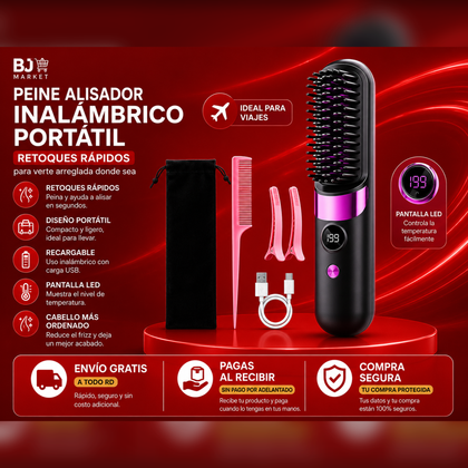 Peine Alisador Portátil para Retoques Rápidos