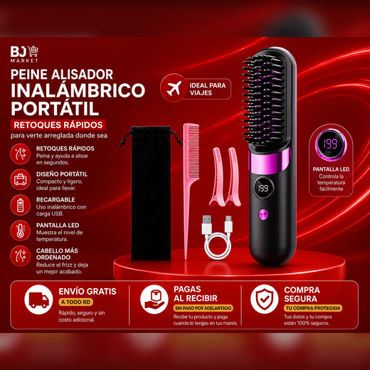 Peine Alisador Portátil para Retoques Rápidos